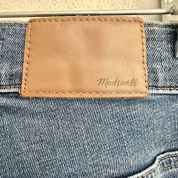 Madewell 10" High Rise Denim Jeans Size 25 Petite Blue Button Fly Raw Hem Skinny - Picture 16 of 16